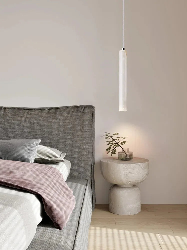 LED Japandi Pendant Lamp Wood Tube Japan Style Bedroom Light
