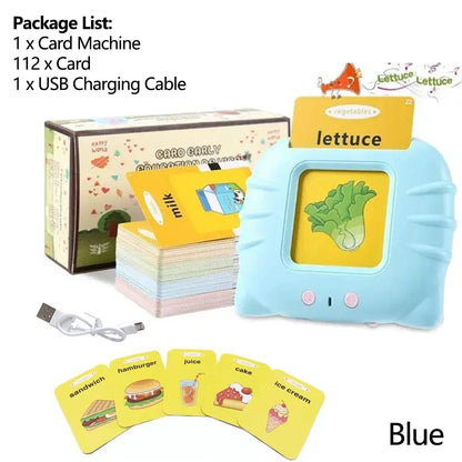 Talking Flashcards Learning Machine for Kids - Educational Audio Book Toy for Preschool Ages 2-6, USB Battery-Powered, Eye-Friendly Design