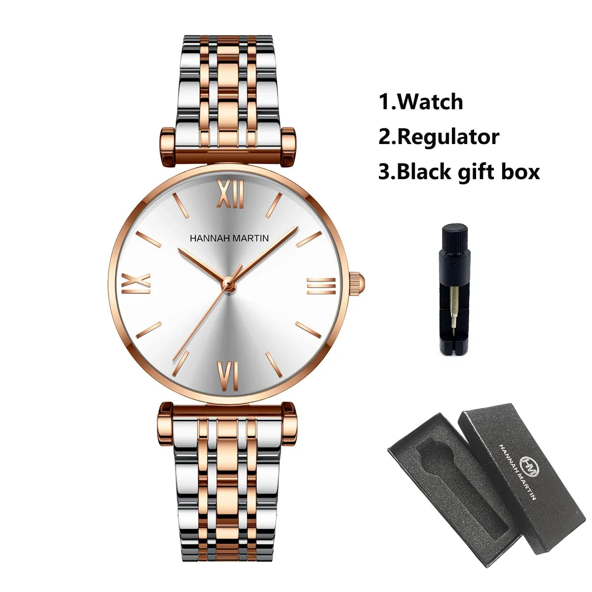 women's Timeless rose gold quartz wristwatch - stainless steel water-resistant minimalist round dial