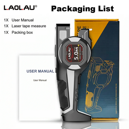 Type-C Battery-Powered Class II Laser Auto-Lock Device 2026 – LAOLAU 2-in-1 Laser Tape Measure 5M/16FT