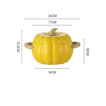 Ceramic2025 Edition Soup Pot Pumpkin Lid Porcelain Large Fall