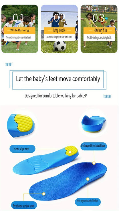 Orthotic Kids Insoles High Arch Support Sports Comfort Plantar Fascia Insole