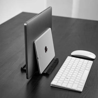 Vertical Laptop Stand with Flexible Width - Space-Saving Computer Accessories for Office Desks