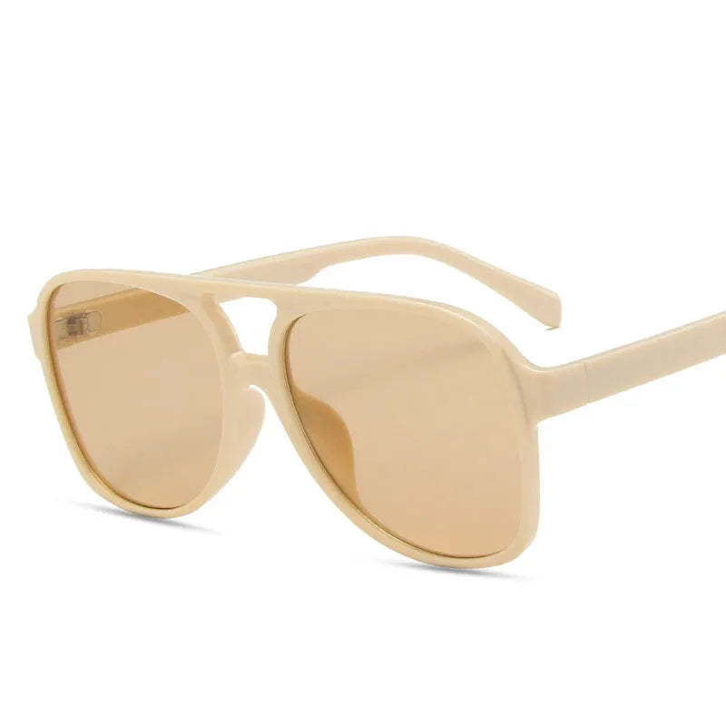 Oversized Vintage Sunglasses Women Retro Big Frame Square Glasses with Pouch Black Yellow