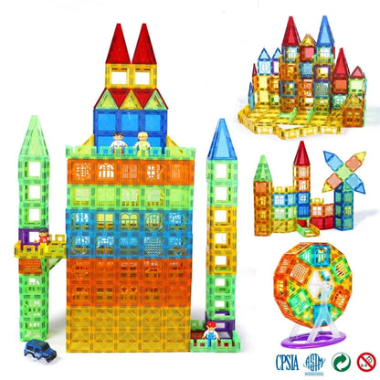 Magnetic Building Blocks Kit - Colorful Educational Puzzle for Kids Ages 3+ - Ideal Birthday Gift