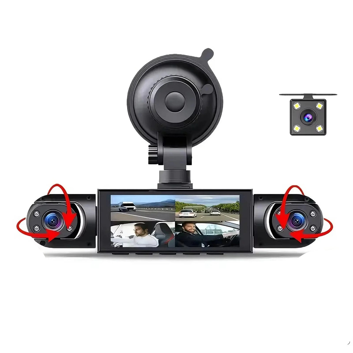 Front/Rear/Inside Cameras, Full HD 1080p Night Vision, Loop Recording Fall 2026 – Dash Cam 4 Channel Car DVR