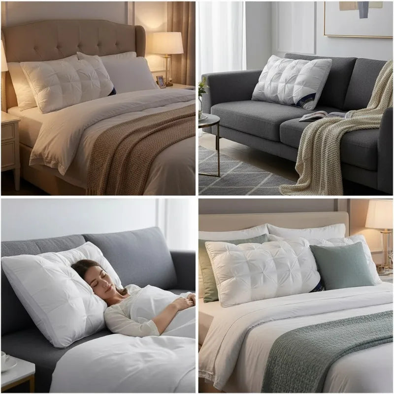 Pillow 60x30cm Cotton Filled Neck Support Hotel Pillow Spring 2026 Household Decor Gift Idea