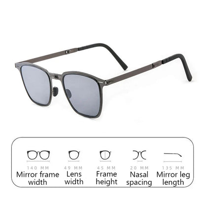 Folding Polarized Sunglasses Ultra Light Stainless Steel Retro Square Frame Summer 2026 Travel Essential