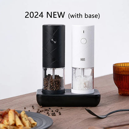 Motor-Driven Pepper Grinder Kit With LED Light, 2Pc Salt And Spice Mill, 6 Grind Modes, Holiday 2025 Gift