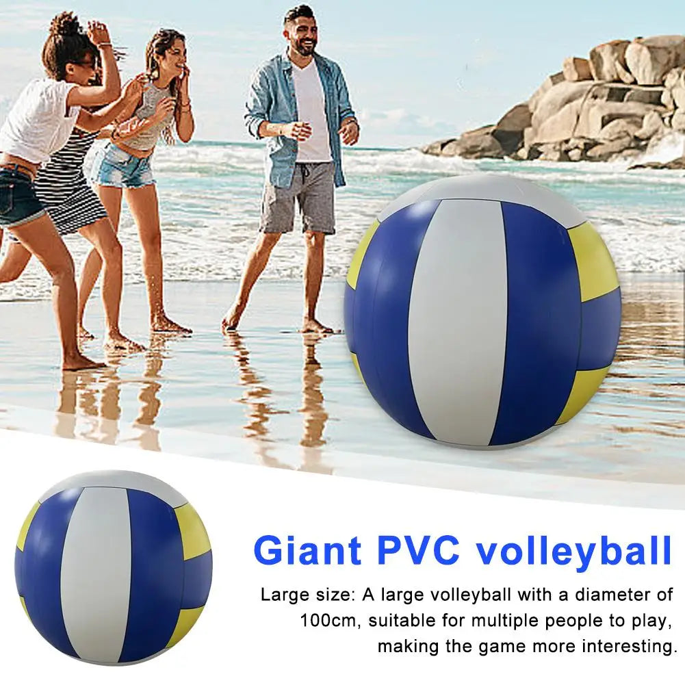 Inflatable Giant Beach Volleyball - 100cm PVC Outdoor Sports Ball for Team Games and Fun Activities