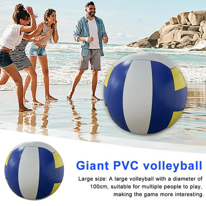 Inflatable Giant Beach Volleyball - 100cm PVC Outdoor Sports Ball for Team Games and Fun Activities