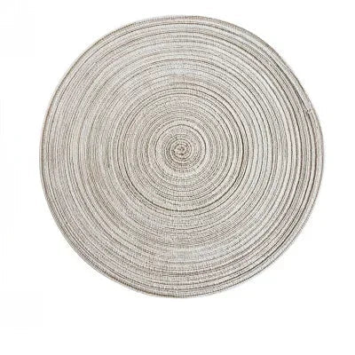 6pcs Round Woven Ramie Placemats - Anti-Slip Table Mats for Dining, Kitchen & Cafe Use