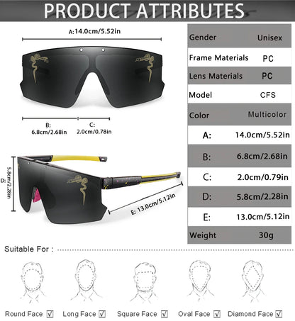 UV400 polycarbonate lenses, cycling, running, fishing – Light unisex sports sunglasses