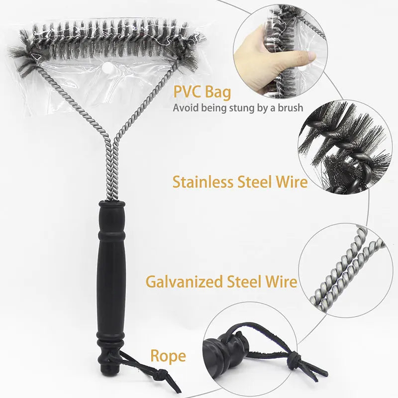 Kit of 2, 2026 – Stainless Steel BBQ Grill Brush Non-Stick Cleaning Device Heat Resistant