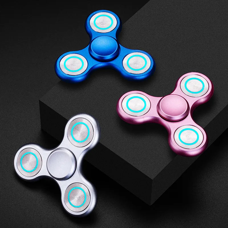 Spinner Fidget Luminous Metal Triangle EDC Desk Focus Toy