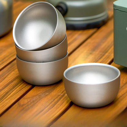 Pure Titanium Double Layer Tea Cup 50ml Camping Kit