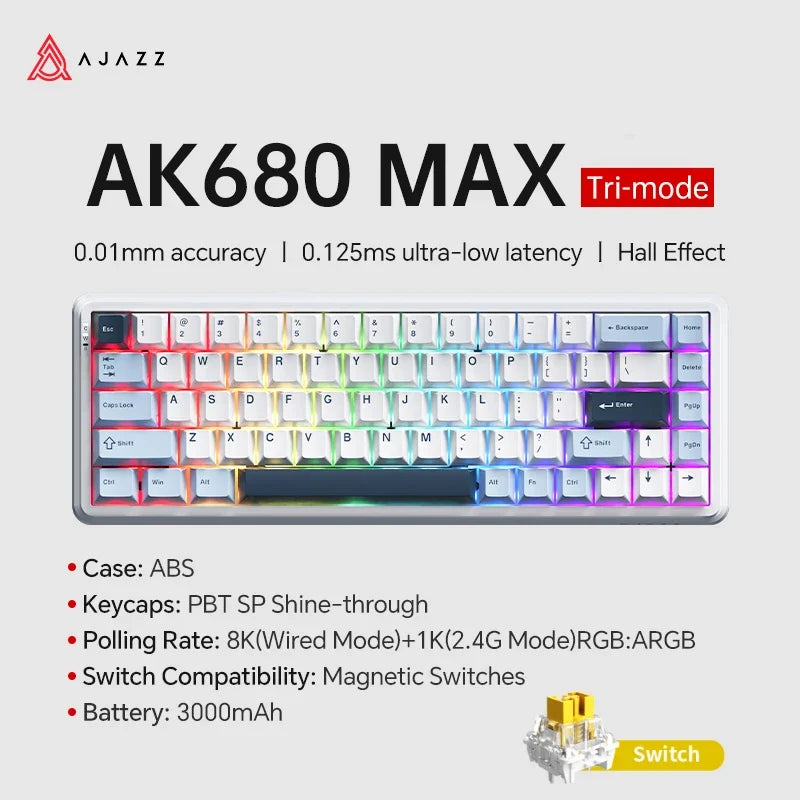 Mechanical Keyboard Sixty Mini Cordless ARGB Magnetic Hall