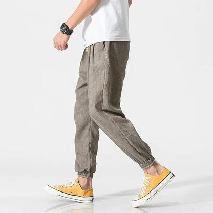 Pants Casual Men's Linen Harem Bloomers Cotton Leggings for Comfort
