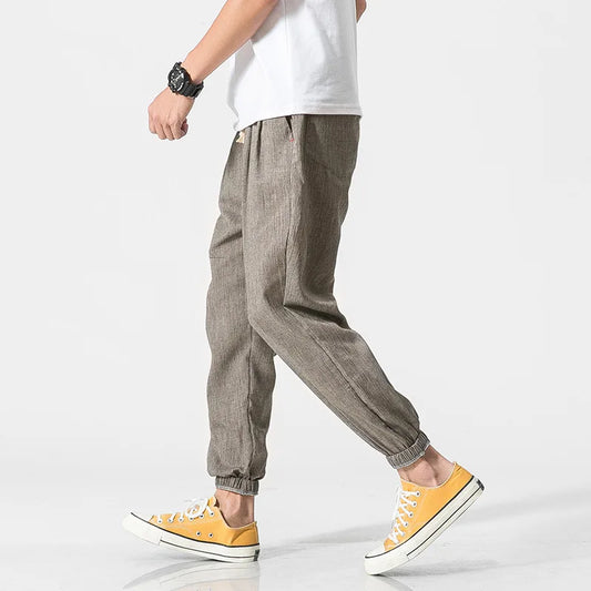 Pants Casual Men's Linen Harem Bloomers Cotton Leggings for Comfort