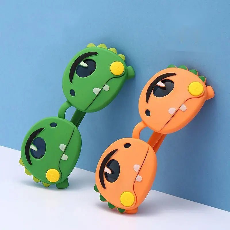 Polarized Kids Sunglasses Cartoon Dinosaur Frames Summer 2026 UV Protection Light Silicone