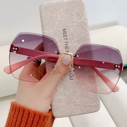 Fashionable Korean Sunglasses for Women - Anti-UV Big Face Tawny Round Glasses