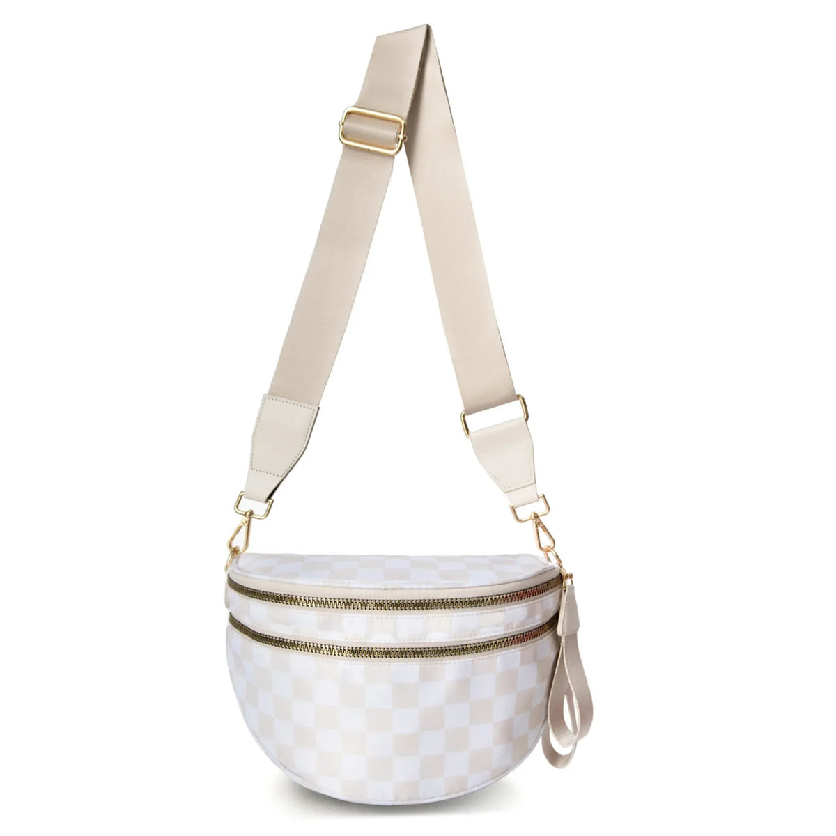 large capacity bum bag, adjustable crossbody mommy travel bag – Casual women's checkered fanny pack