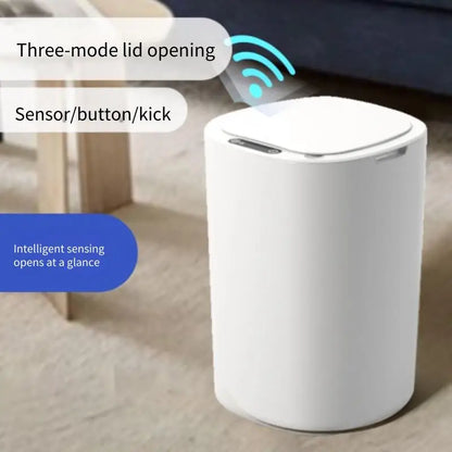 Smart Sensor Trash Bin With Flip Lid For Household Touchless