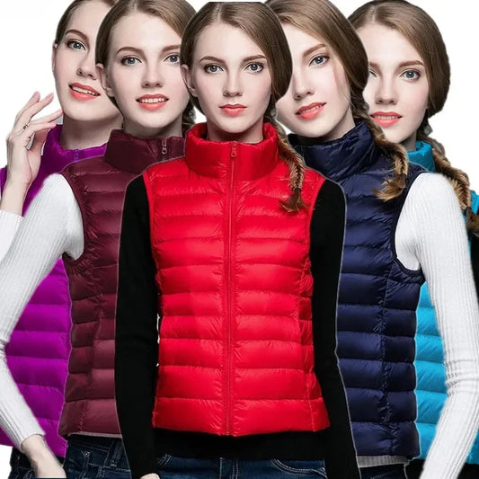 Light Women's Sleeveless Vest - Quilted Nylon, Warm