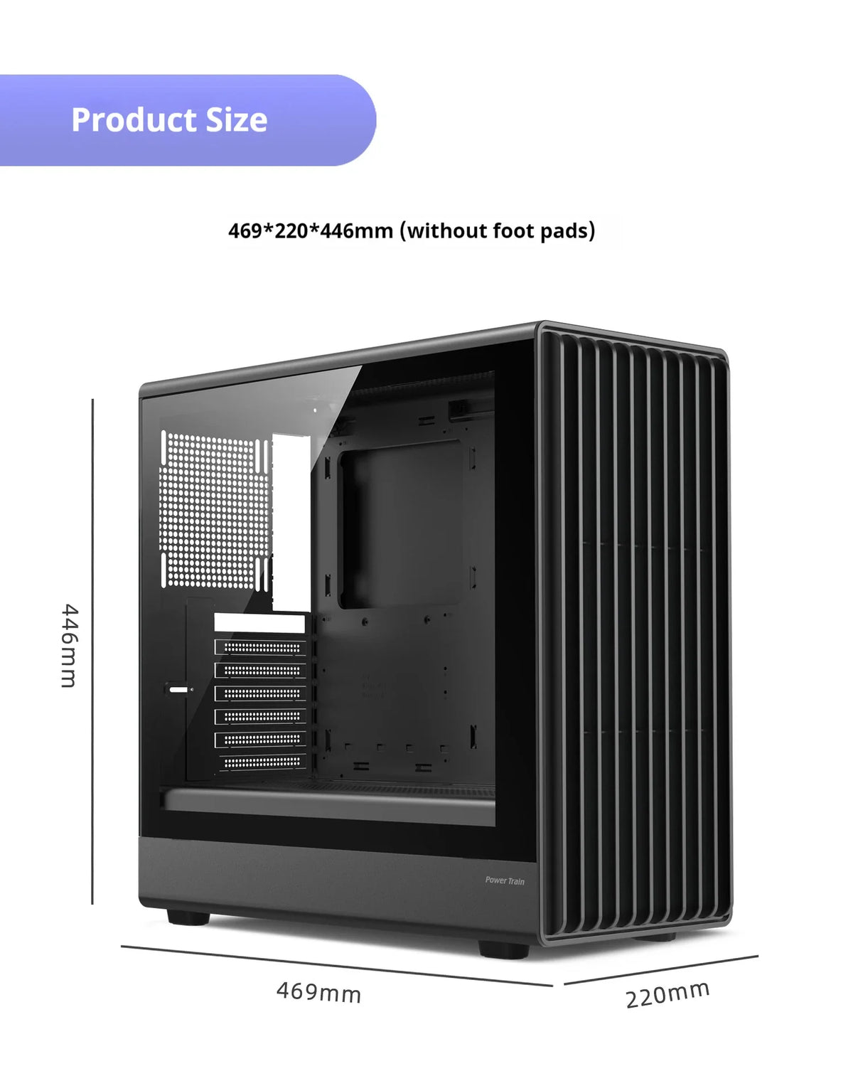 Case PC Glass Side ATX M ATX ITX Support 360mm Radiator