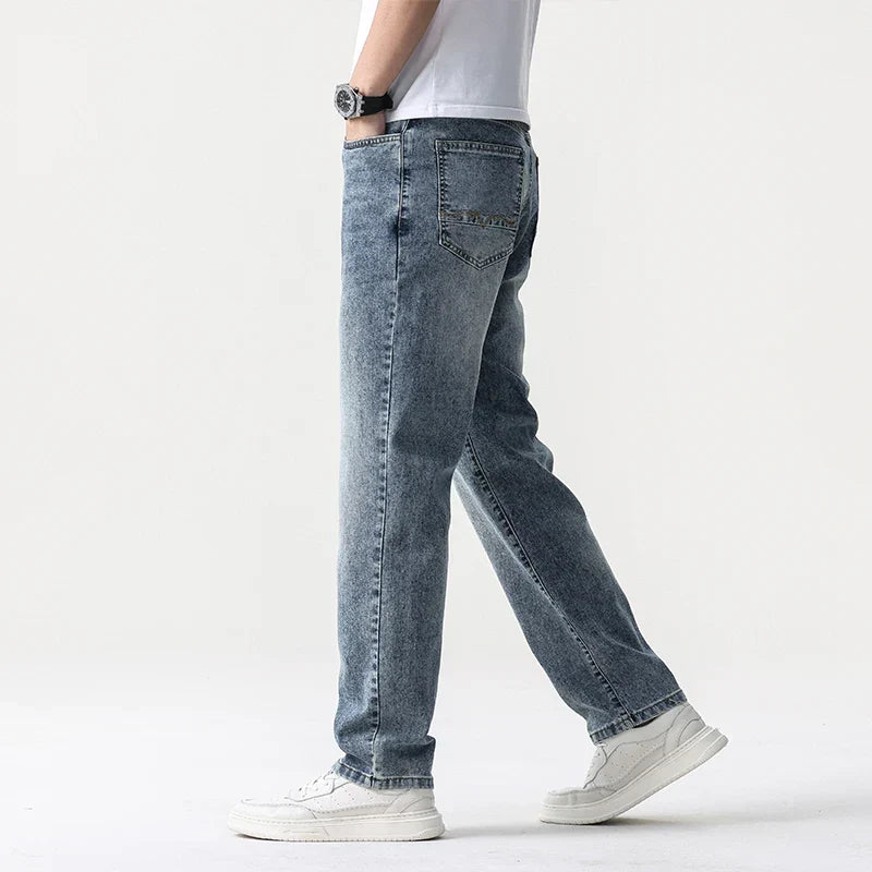Men’s Oversized Wide Leg Jeans - Straight Lyocell, Casual