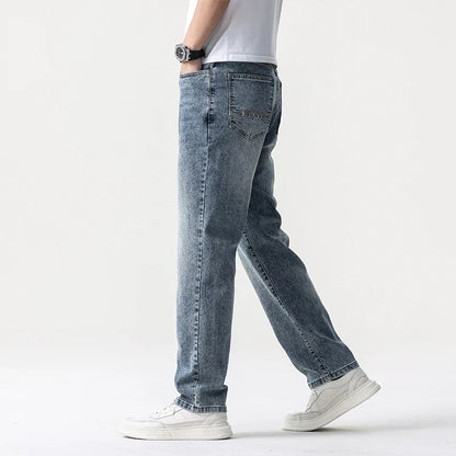 Men’s Oversized Wide Leg Jeans - Straight Lyocell, Casual