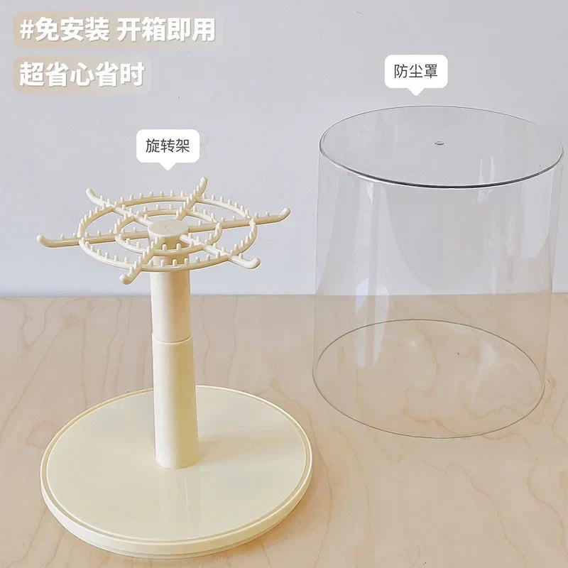 Case Display Transparent Rotating Plush Figure Stand Collector Display, Fall 2025 Dustproof Gift Idea