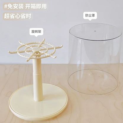 Case Display Transparent Rotating Plush Figure Stand Collector Display, Fall 2025 Dustproof Gift Idea