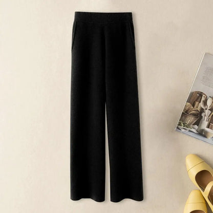 High Drape Waist Wide Leg Pants For Women Casual Loose Fit, Autumn Winter Trousers
