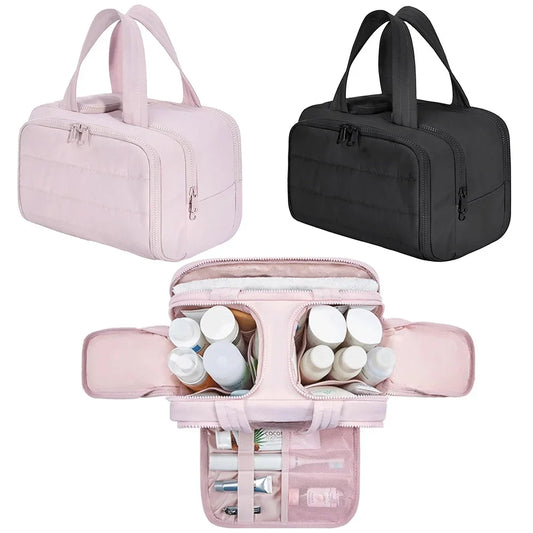 large capacity wash bag, bathroom toiletries partition organizer – Water-Resistant women's travel cosmetic bag