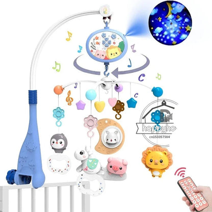 Mobile Crib Remote Music Light Newborn Sensory Toys