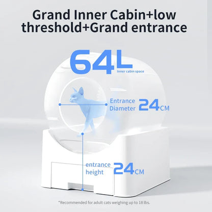 Automatic2025 Edition Cat Litter Box WiFi Connected Self Cleaning Closed Design Extra Large Deodorization Fall