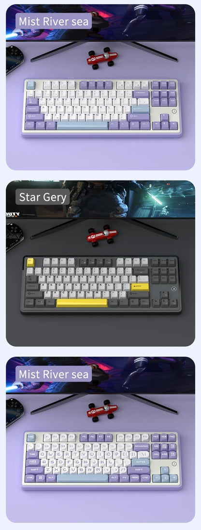 Keyboard Mechanical 87 Key Tri Mode RGB Hot Swappable