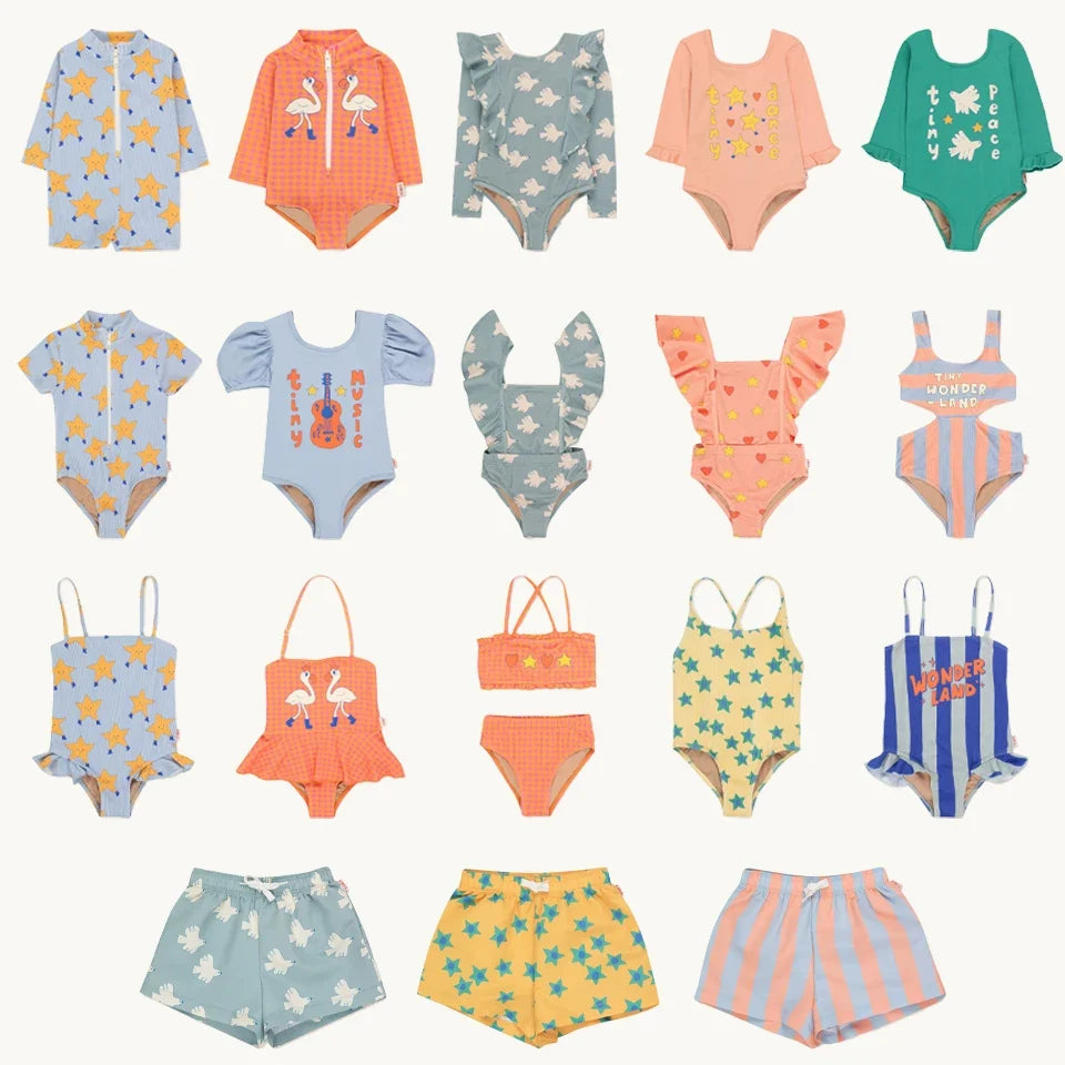 Light unisex one-piece swimsuit - casual cut, nylon, beach & pool wear for kids