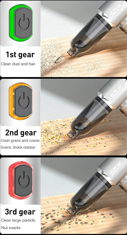 Car Vacuum Cleaner Cordless Mini Hand-Held Strong 6000mAh
