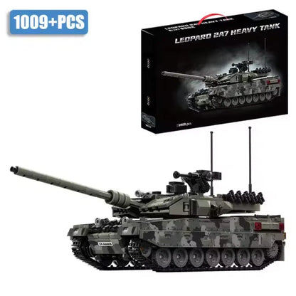 Military Tank Building Blocks Leopard 2A7 Model 1007 Pieces Camouflage Brick Kit Fall 2026 Gift