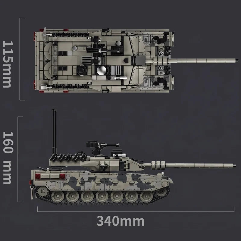 Military Tank Building Blocks Leopard 2A7 Model 1007 Pieces Camouflage Brick Kit Fall 2026 Gift