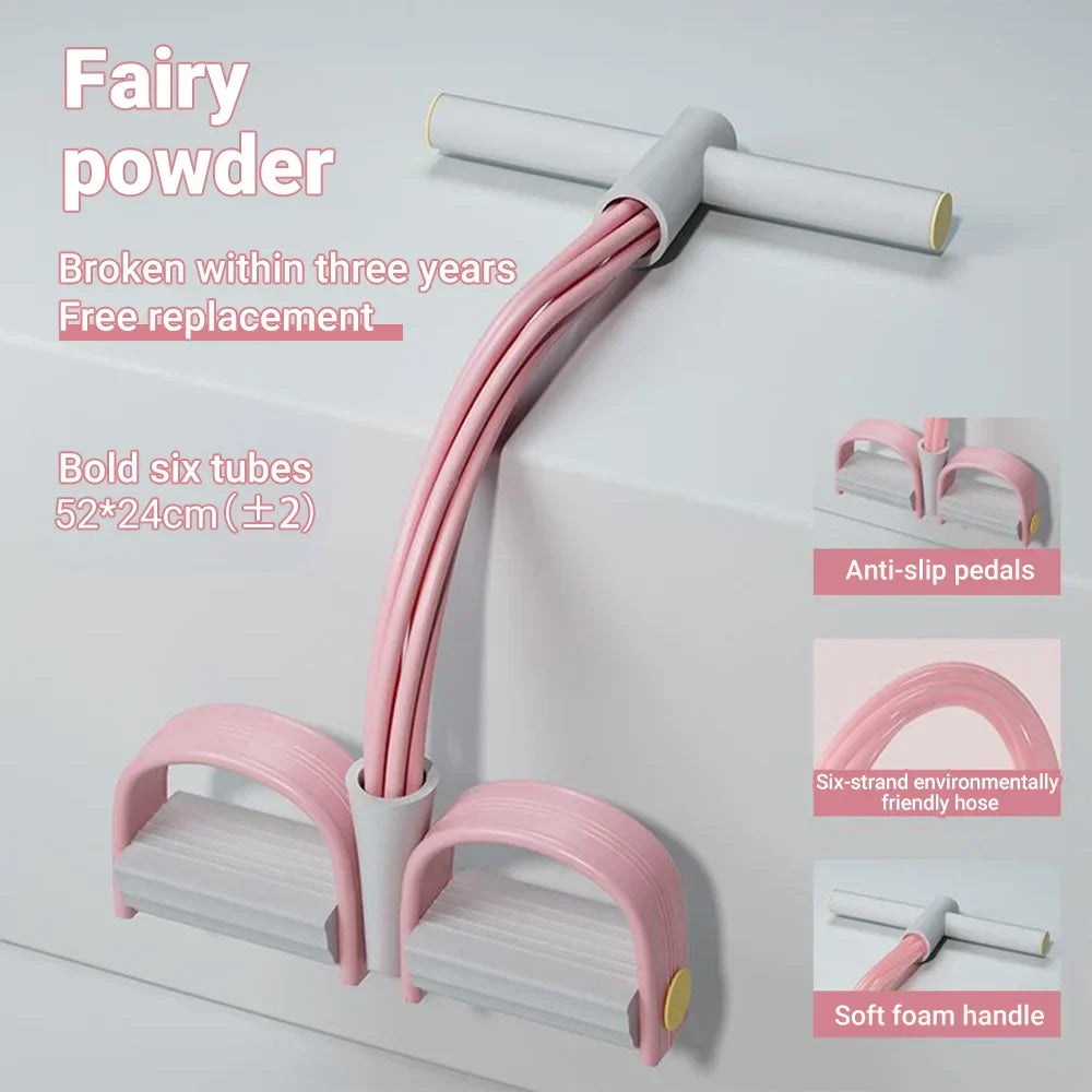 Band Resistance 6 Tube Pedal Puller Fitness Trainer
