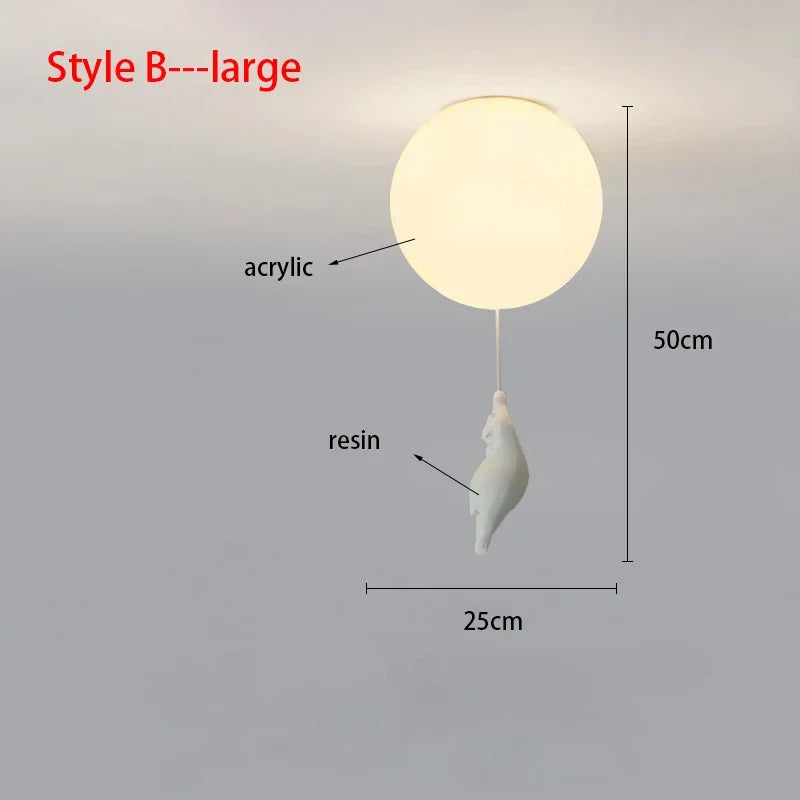Kids Room Chandelier, Nursery Decor, TikTok Viral 2026 Gift – Ceiling Light Bear Cartoon Acrylic Spheres