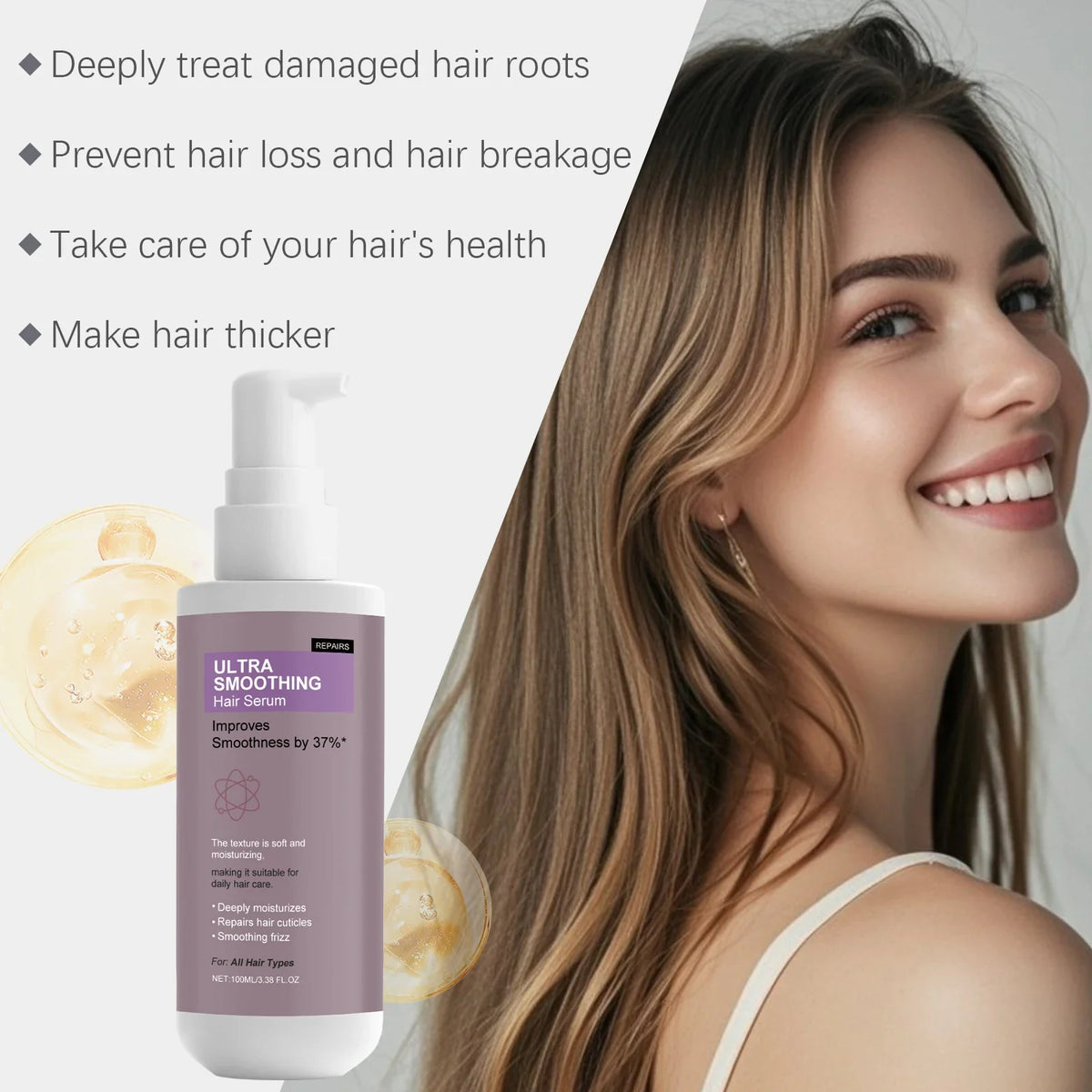 Serum Hair Organic Jojoba Oil With Squalane Ultra Smoothing For Damaged Hair Shiny Finish Spring 2026 Trend