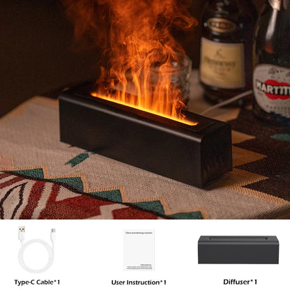 Oil Essential Aroma Diffuser Flame Humidifier with RGB Light
