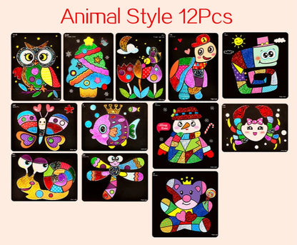 DIY Creative Magic Transfer Painting Craft Kit for Kids - Educational Arts & Crafts Learning Toy, Cartoon Drawing Fun  20x17cm (7.8x6.6 inch)