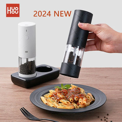 Motor-Driven Pepper Grinder Kit With LED Light, 2Pc Salt And Spice Mill, 6 Grind Modes, Holiday 2025 Gift