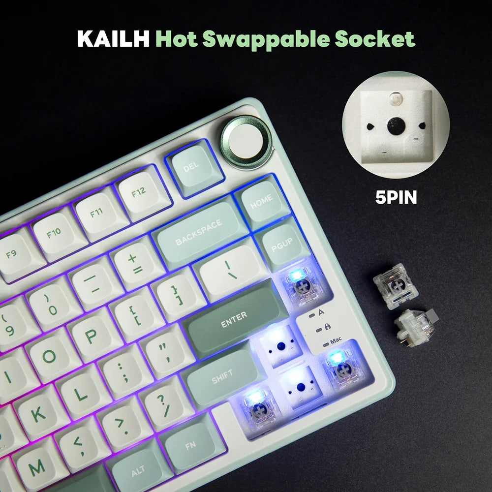 Keyboard Mechanical R75 Gasket 80Key RGB Hot Swap Spanish