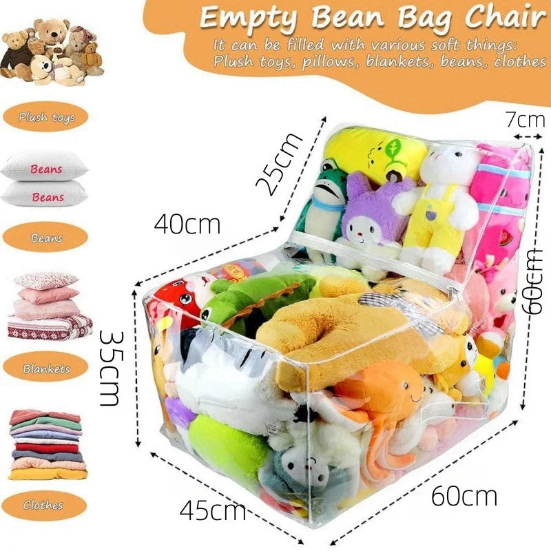 Toy Storage Stool Thickened PVC Transparent Seat Kids 2-In-1 Organizer Chair Playroom Fall 2025 Water-Resistant Simple Clean